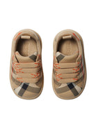 Sneakers per bambino Burberry Kids beige con fantasia tartan e caviglia imbottita - Rubino Kids