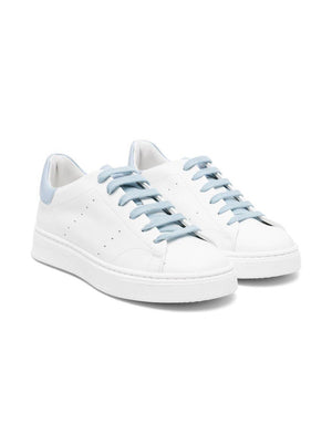 Colorichiari white leather sneakers for children with contrasting heel reinforcement