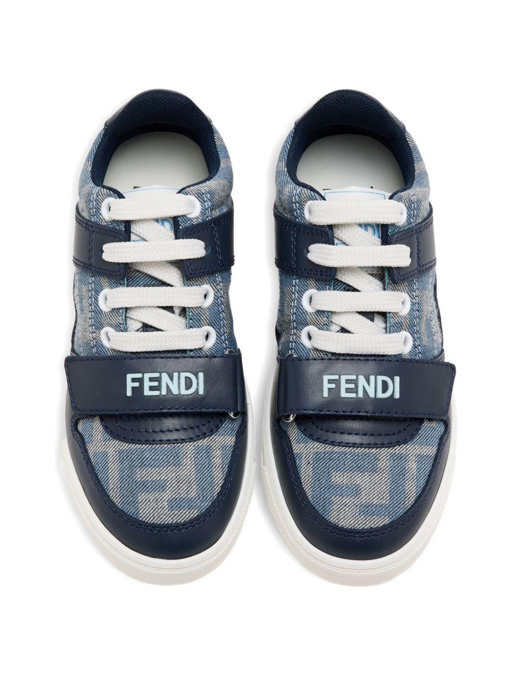 Sneakers per bambino Fendi Kids blu con logo FF - Rubino Kids