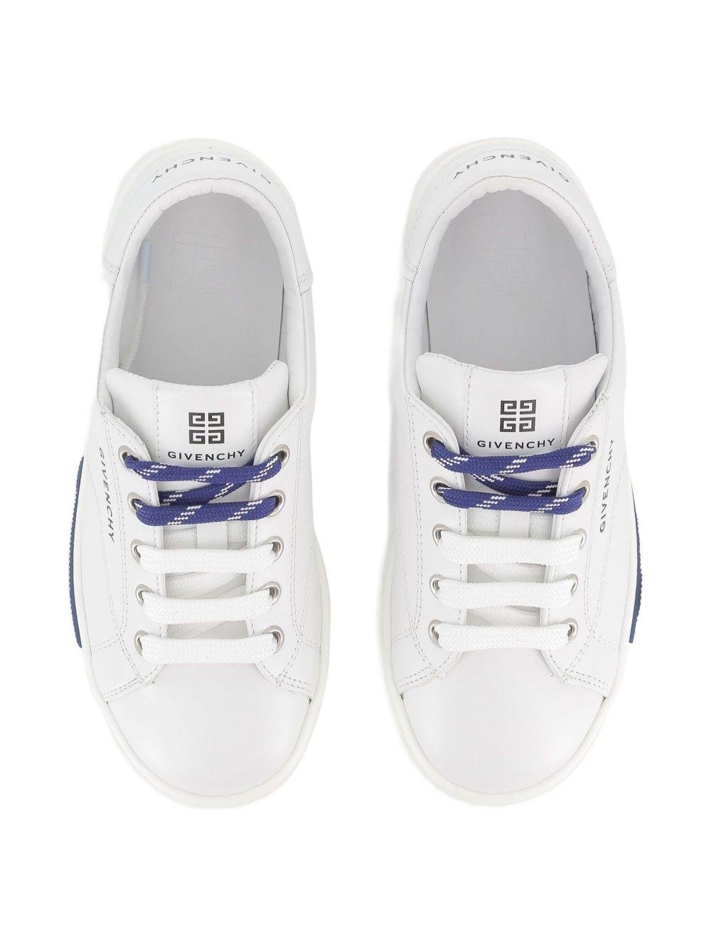 Sneakers per bambino Givenchy Kids bianche con logo goffrato - Rubino Kids