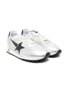 Sneakers per bambino Golden Goose Kids Running Marathon argento con lacci - Rubino Kids