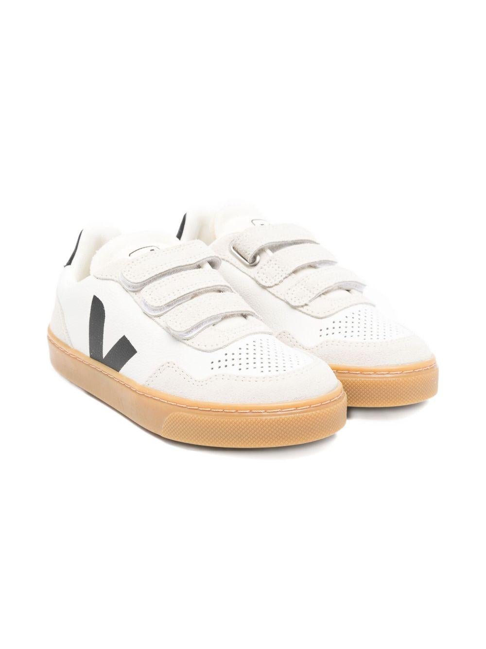Sneakers per bambino VEJA Kids bianche con applicazione logo - Rubino Kids