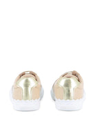 Sneakers per neonata Chloé Kids beige con bordo a smerlo - Rubino Kids