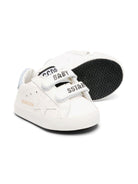 Sneakers per neonati Golden Goose Kids bianche con dettaglio tallone azzurro - Rubino Kids