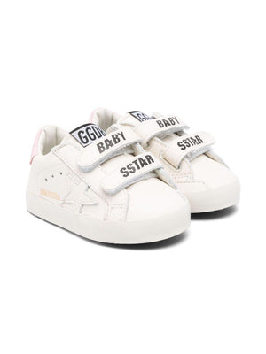 Sneakers per neonati Golden Goose Kids bianche con dettaglio tallone rosa