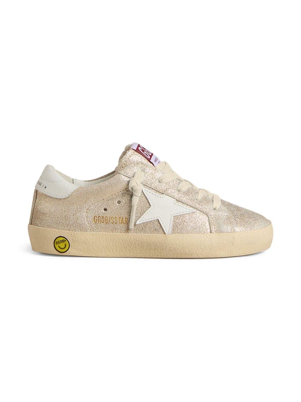 Sneakers Super Star per bambina Golden Goose Kids oro con chiusura frontale con lacci - Rubino Kids