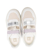 Sneakers V - 10 per bambina Veja Kids bianche con inserti rosa - Rubino Kids