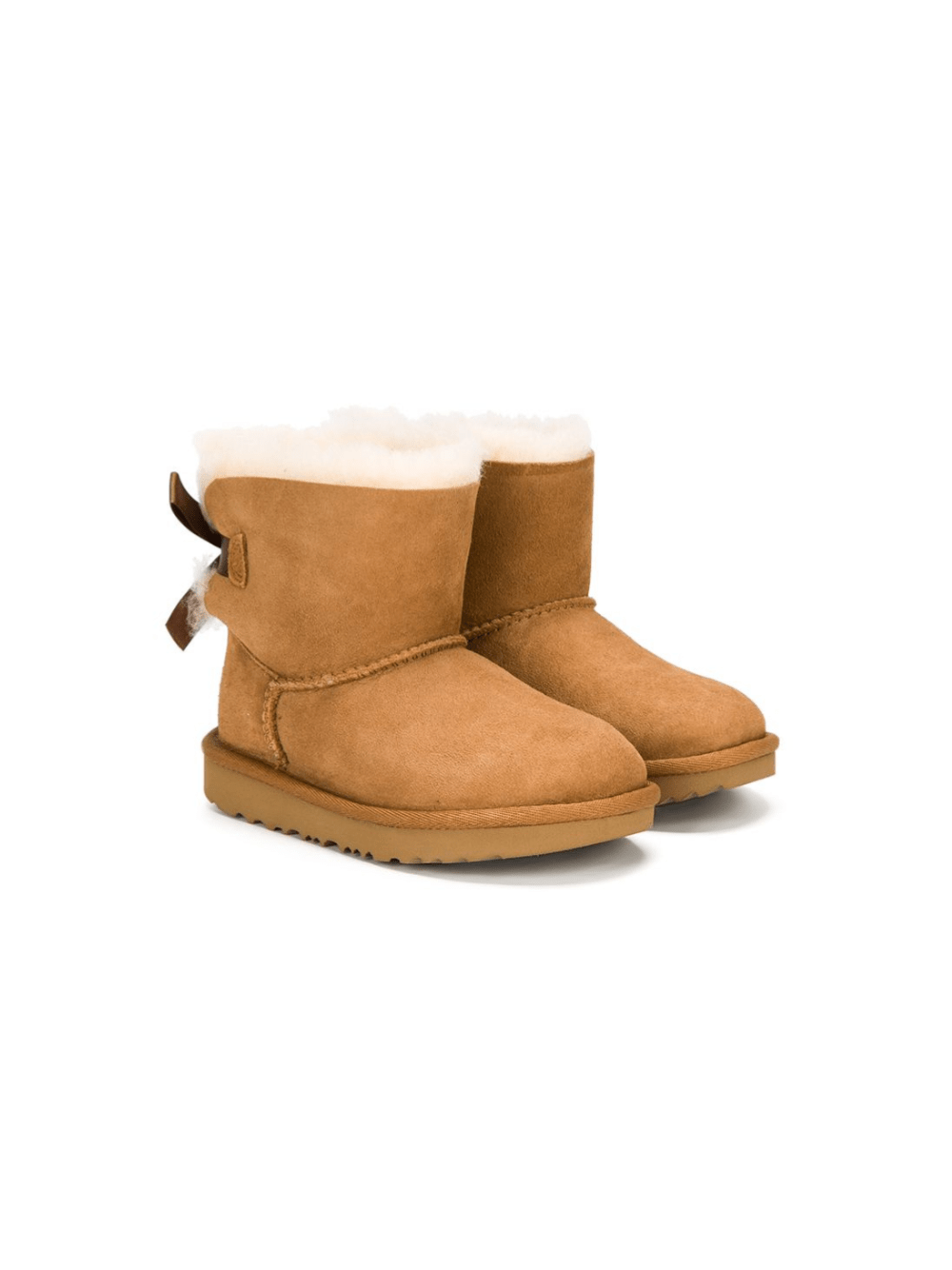 Stivaletti Mini Bailey Bow per bambina Ugg Kids beige con dettaglio fiocco posteriore - Rubino Kids