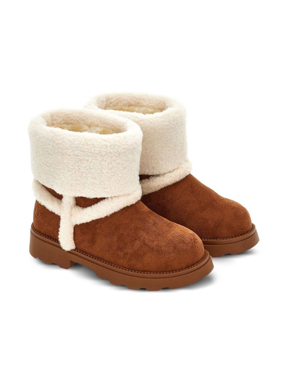 Stivaletti per bambina Monnalisa marrone con fodera in pelle di pecora - Rubino Kids