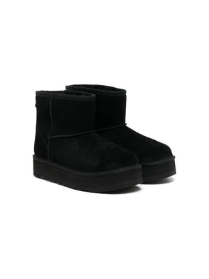 UGG Kids Black Round Toe Ankle Boots