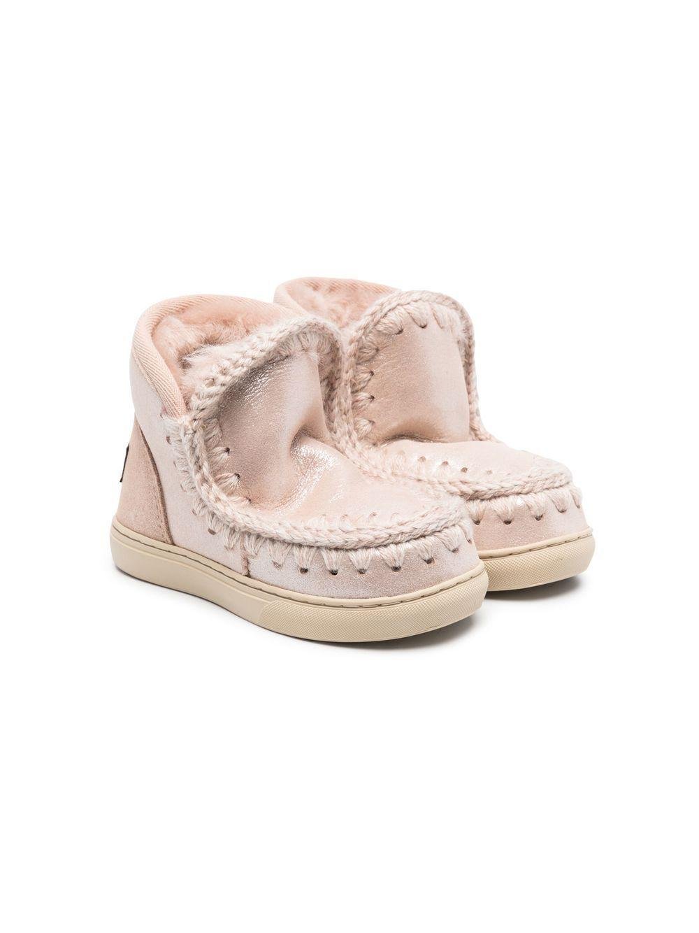 Stivali con cuciture a contrasto per bambina Mou Kids rosa con design senza aperture - Rubino Kids
