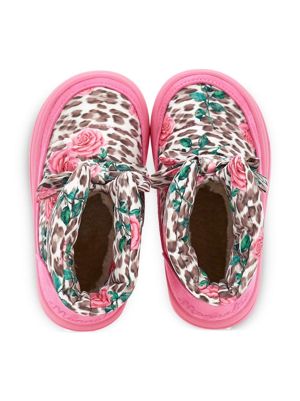 Stivali da neve per bambina Monnalisa animalier con stampa a fiori - Rubino Kids