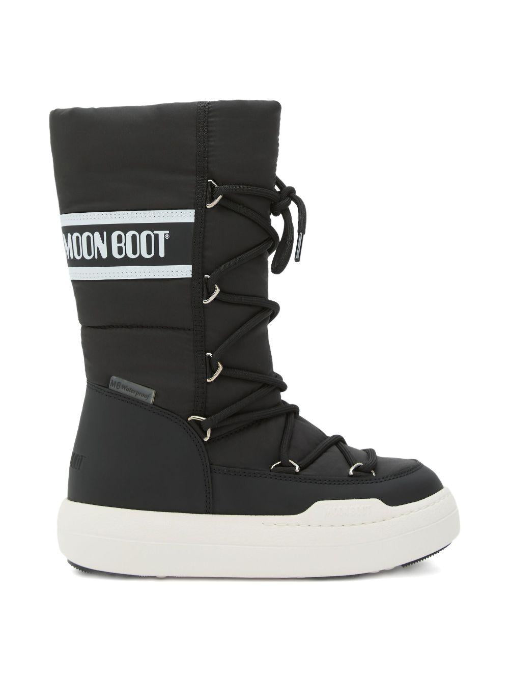Stivali da neve per bambini Moon Boot Kids neri con chiusura con lacci - Rubino Kids
