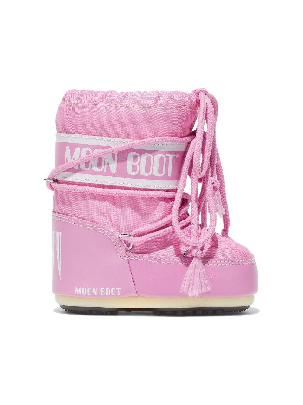 Stivali da neve per neonata Moon Boot Kids Icon Mini rosa con lacci - Rubino Kids
