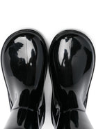 Stivali da pioggia per bambina Moncler Enfant nero con applicazione - Rubino Kids