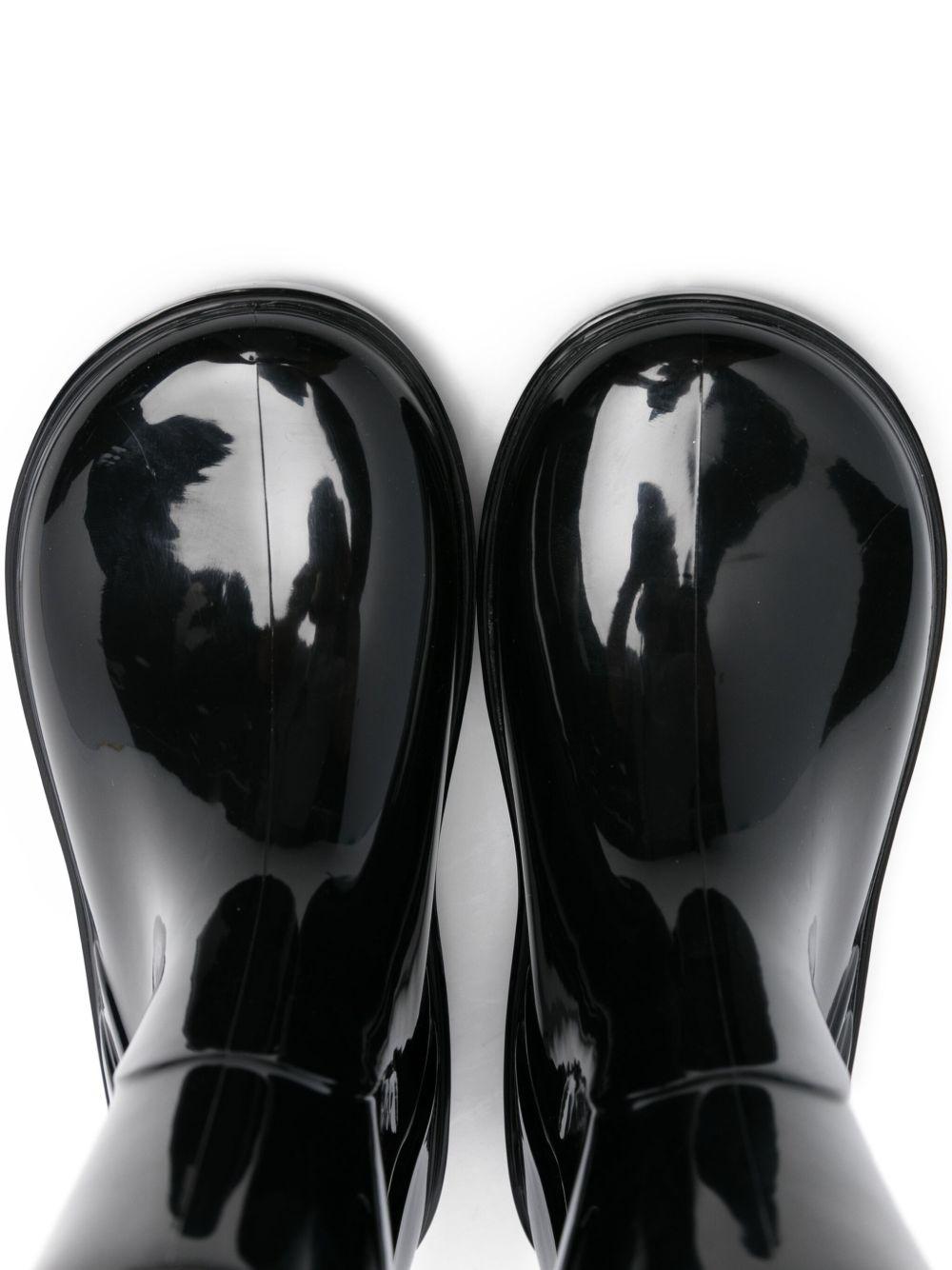 Stivali da pioggia per bambina Moncler Enfant nero con applicazione - Rubino Kids