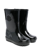 Stivali da pioggia per bambina Moncler Enfant nero con applicazione - Rubino Kids