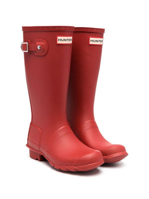 Stivali di gomma per bambini Hunter Kids rosso con dettaglio fibbia