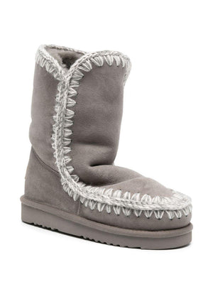 Mou Kids Eskimo Bold Boots for Girls in Grey Suede