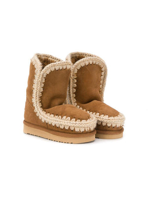 Mou Kids beige Eskimo boots for girls with logo insole