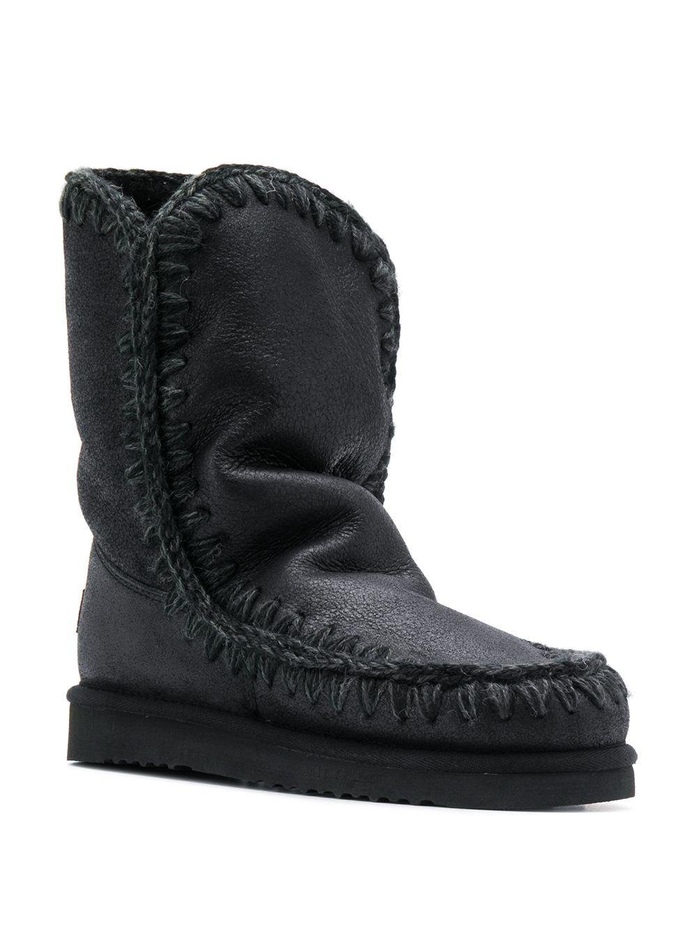 Stivali Eskimo per bambina Mou Kids neri con logo sul tallone - Rubino Kids