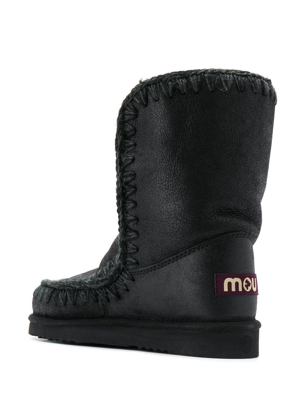 Stivali Eskimo per bambina Mou Kids neri con logo sul tallone - Rubino Kids
