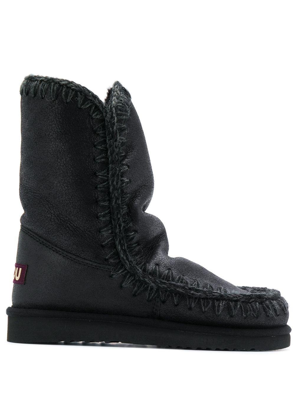 Stivali Eskimo per bambina Mou Kids neri con logo sul tallone - Rubino Kids
