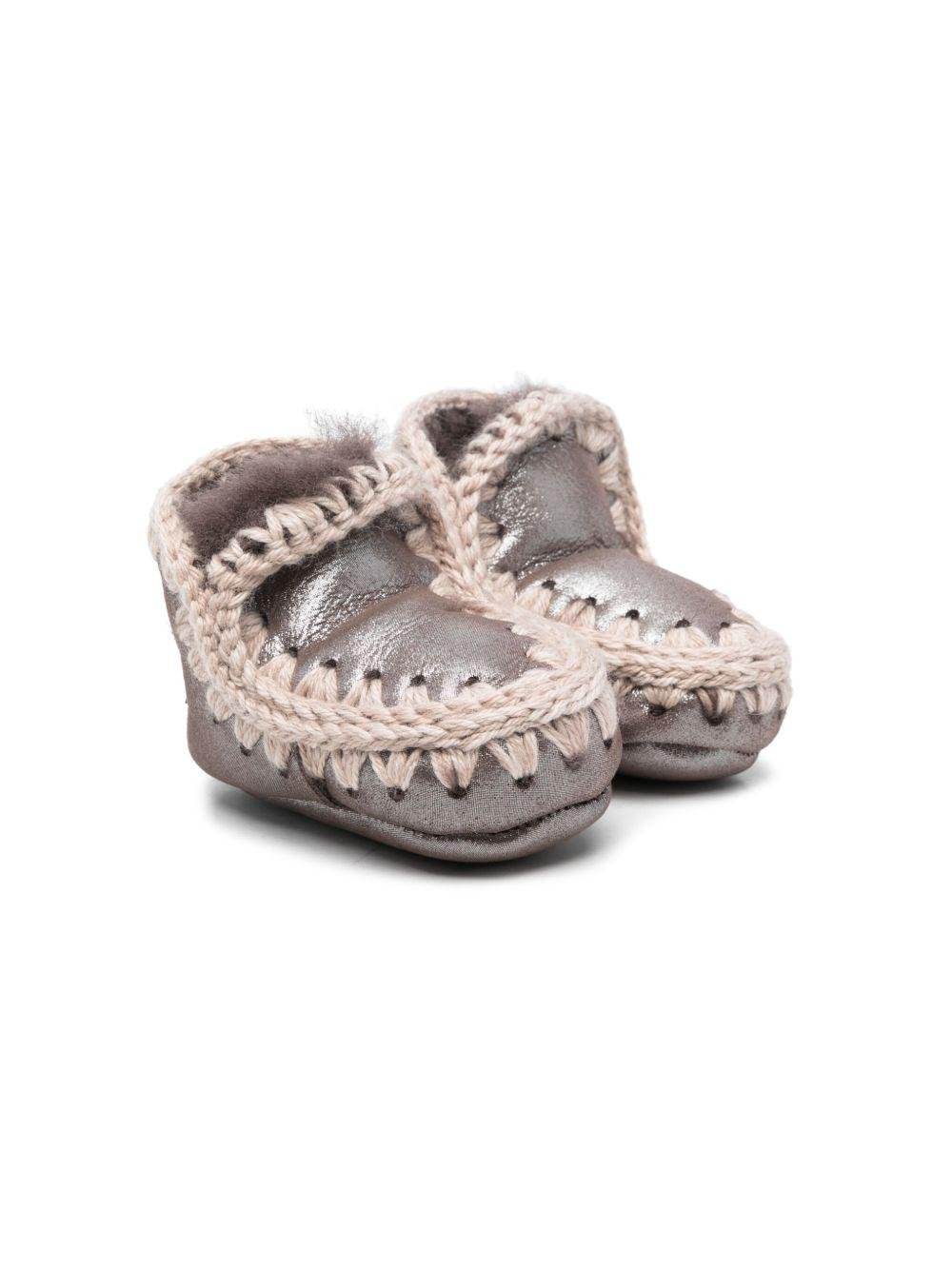 Stivali Eskimo per neonata Mou Kids grigi con effetto metalizzato - Rubino Kids