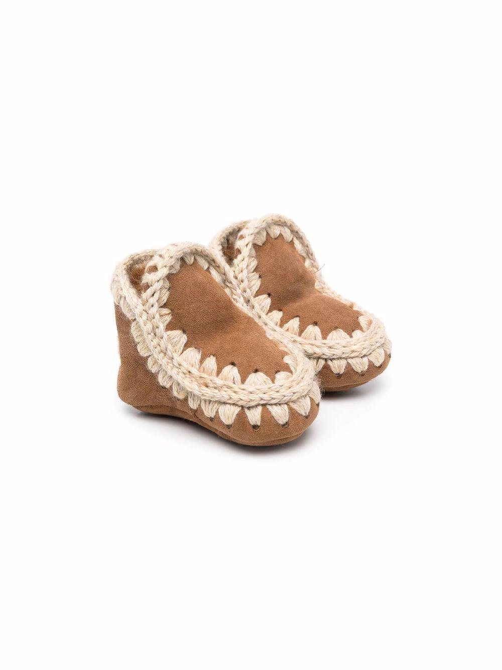 Stivali Eskimo per neonati Mou Kids marroni con fodera in pelle - Rubino Kids