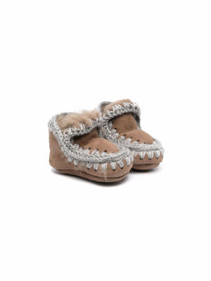Stivali Eskimo per neonati Mou Kids marroni con fodera in shearling