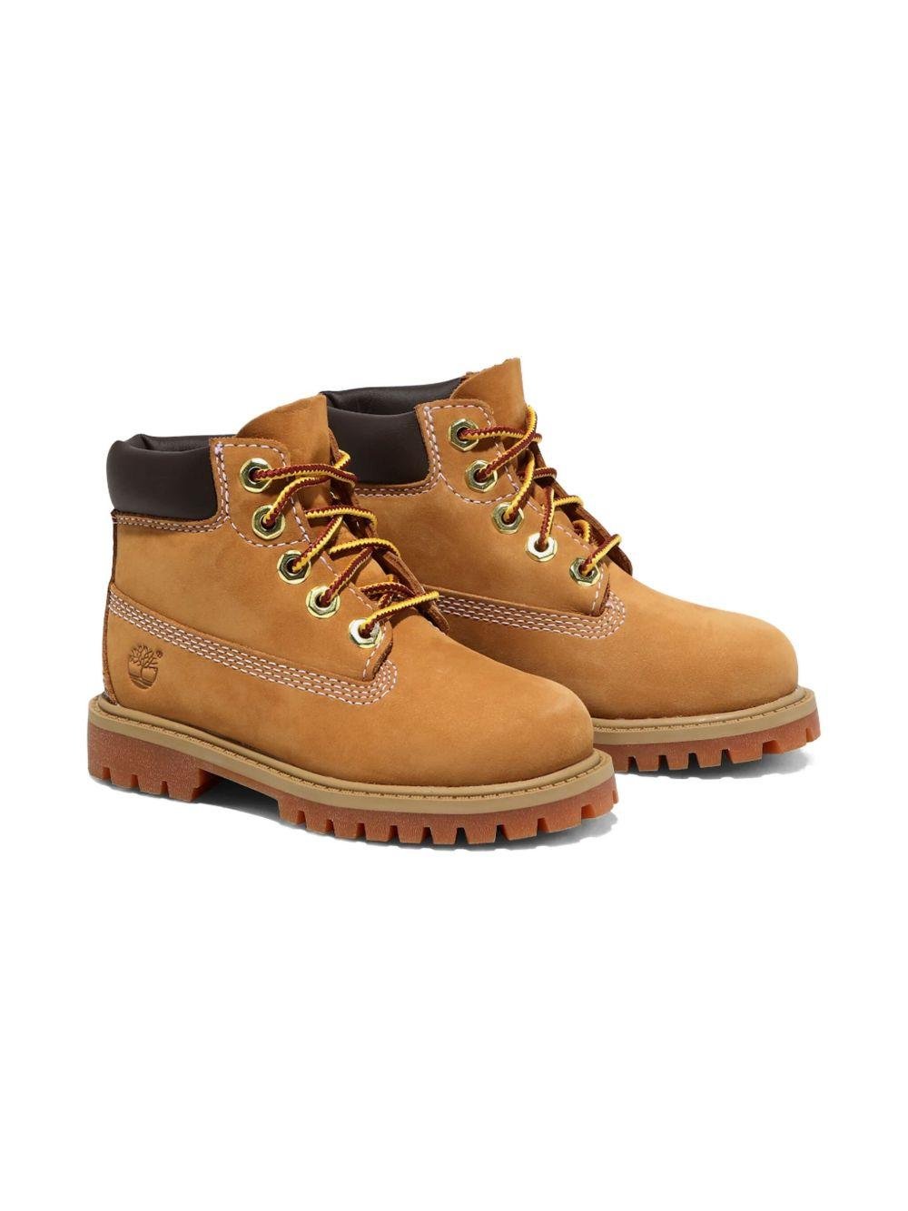 Stivali impermeabili Timberland Kids beige con logo laterale - Rubino Kids
