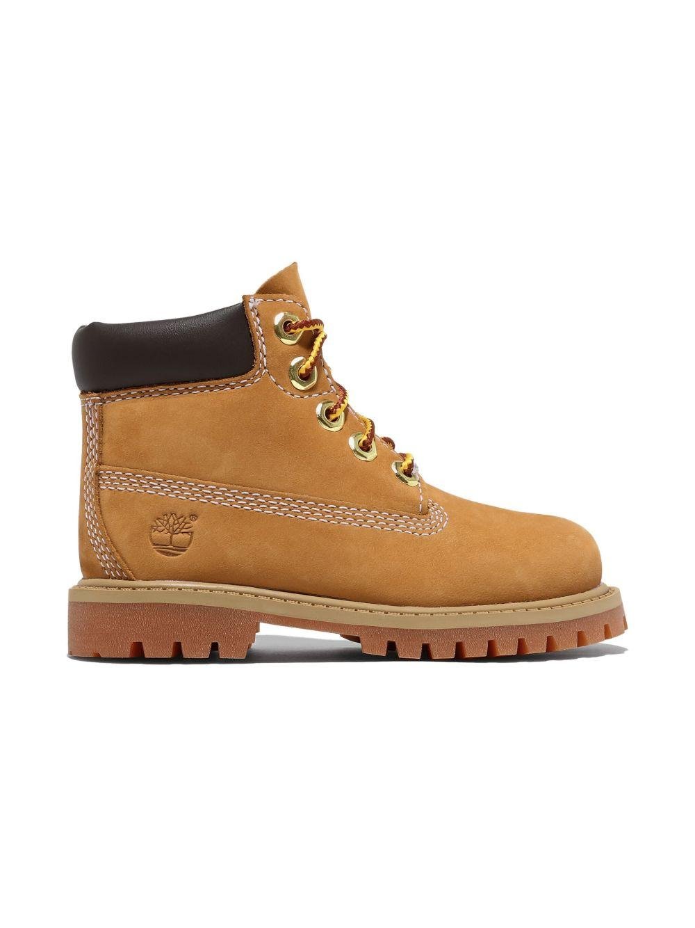 Stivali impermeabili Timberland Kids beige con logo laterale - Rubino Kids