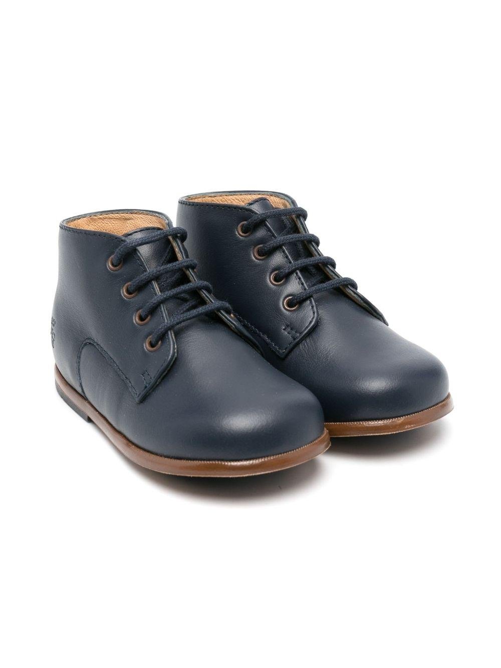 Stivali in pelle per neonato Tartine Et Chocolat blu con chiusura con lacci - Rubino Kids