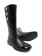 Stivali per bambina Balmain Kids nero con punta lucida - Rubino Kids