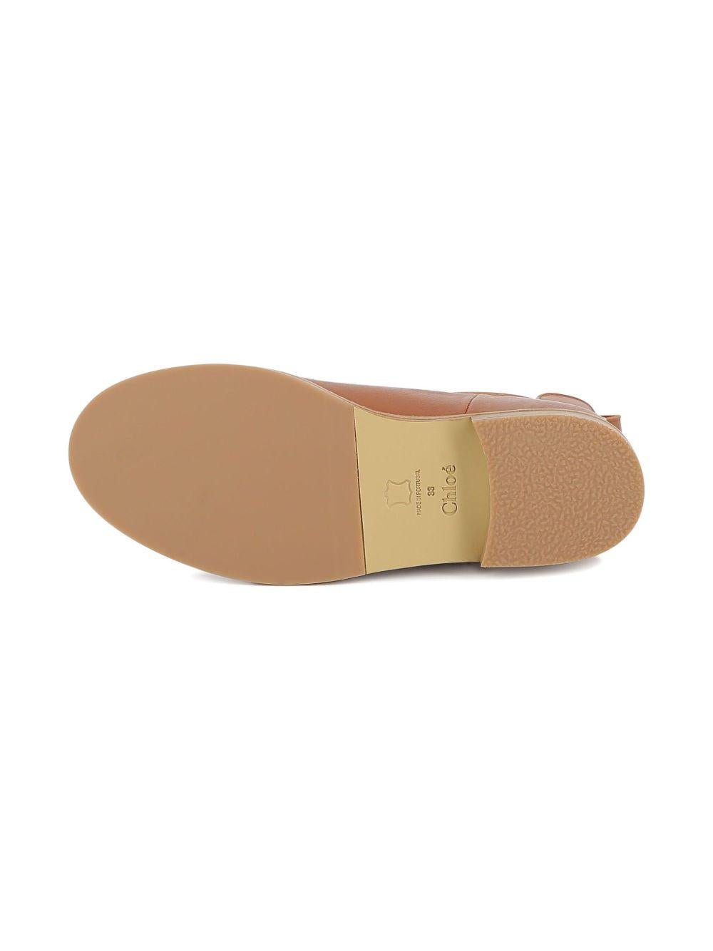 Stivali per bambina Chloé Kids Chelsea marrone in pelle - Rubino Kids
