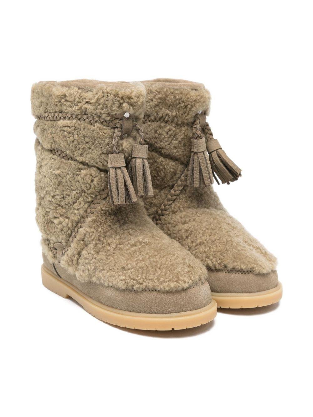 Stivali per bambina Donsje beige con design trapuntato - Rubino Kids