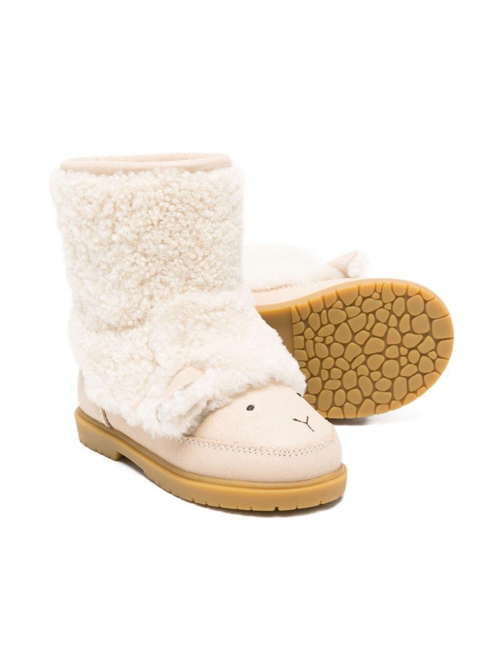 Stivali per bambina Donsje beige con dettagli muso pecora - Rubino Kids