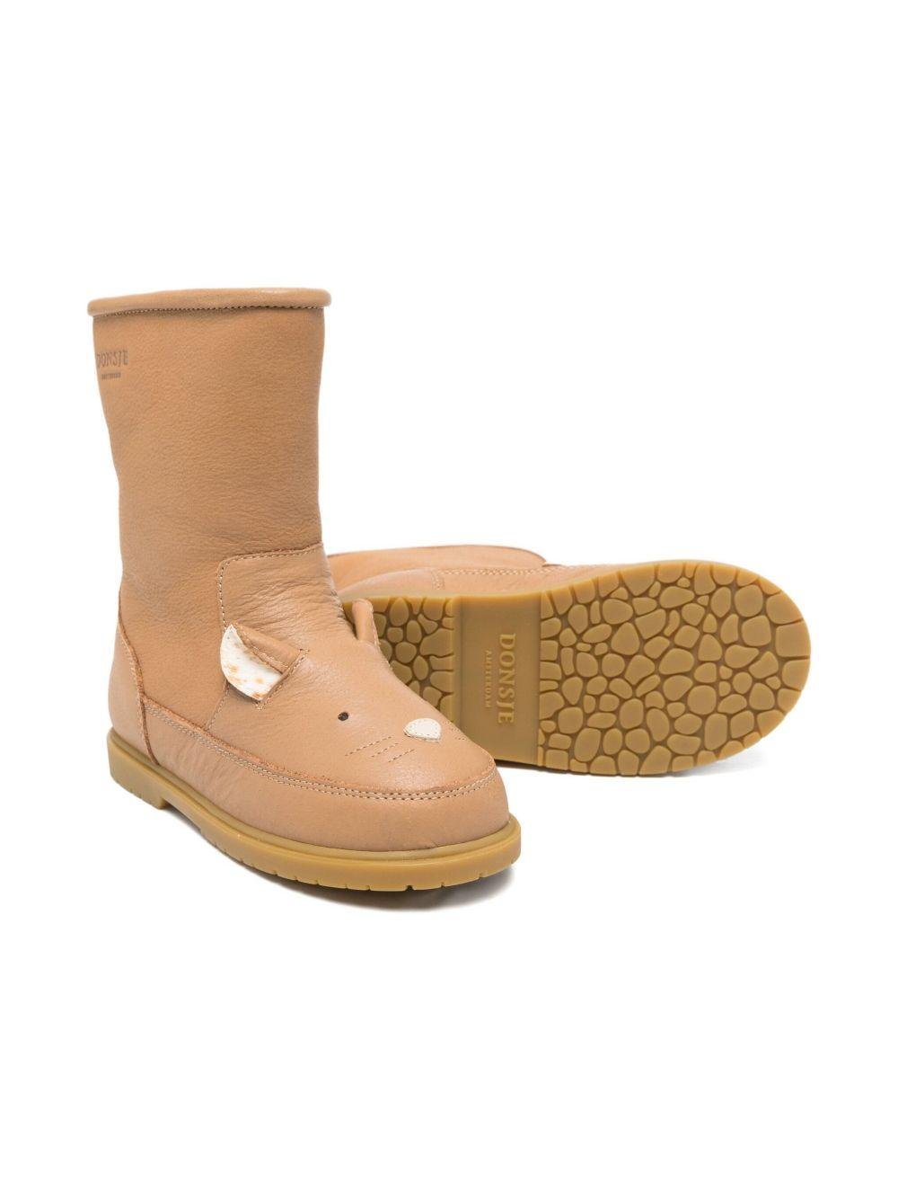 Stivali per bambina Donsje beige con muso di topo - Rubino Kids
