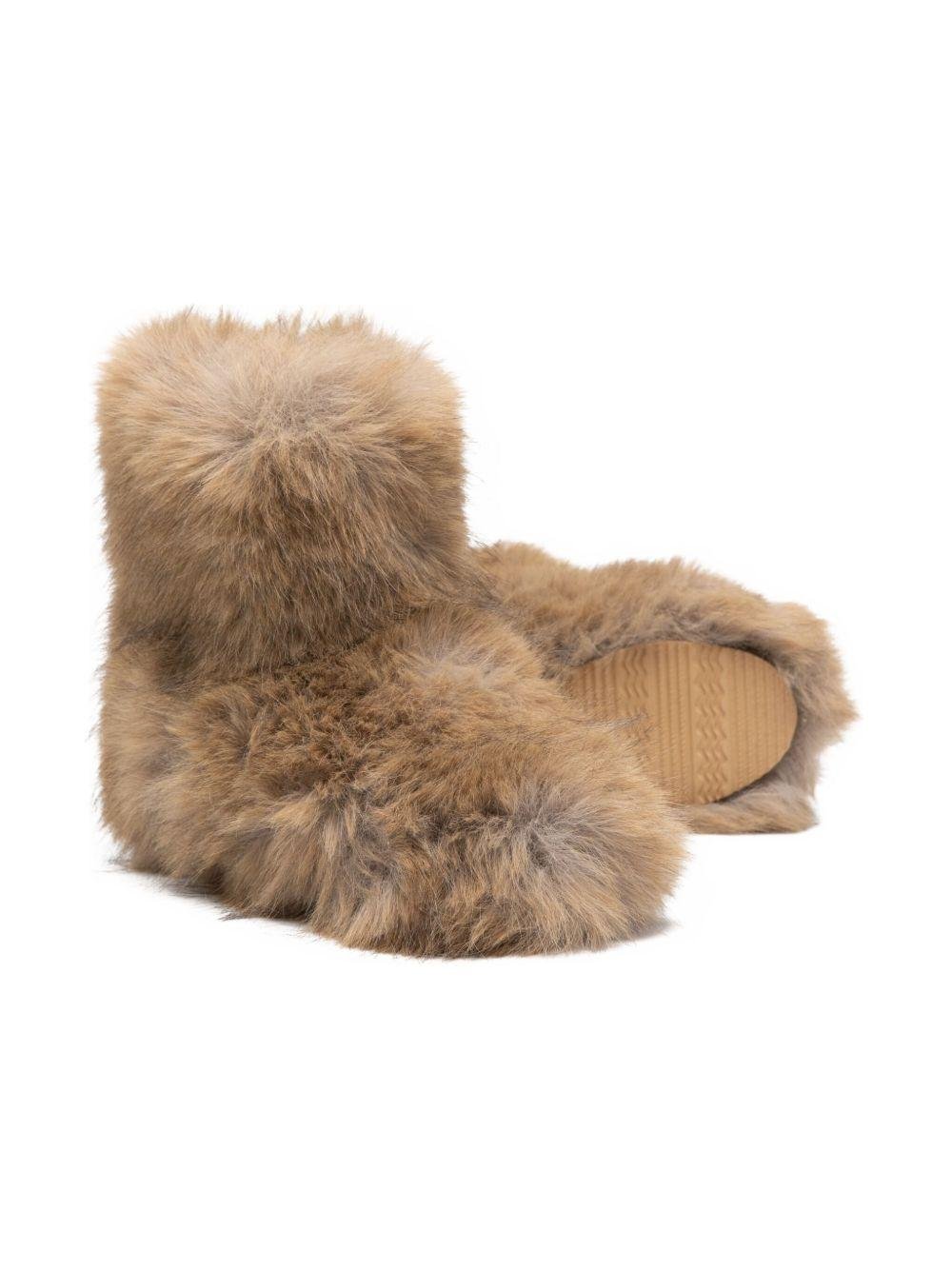 Stivali per bambina Douuod Kids marrone in pelliccia sintetica - Rubino Kids