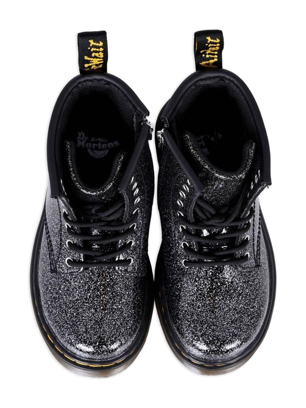Stivali per bambina Dr. Martens Kids neri con effetto glitter - Rubino Kids