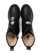 Stivali per bambina Florens neri con decorazione in cristalli - Rubino Kids