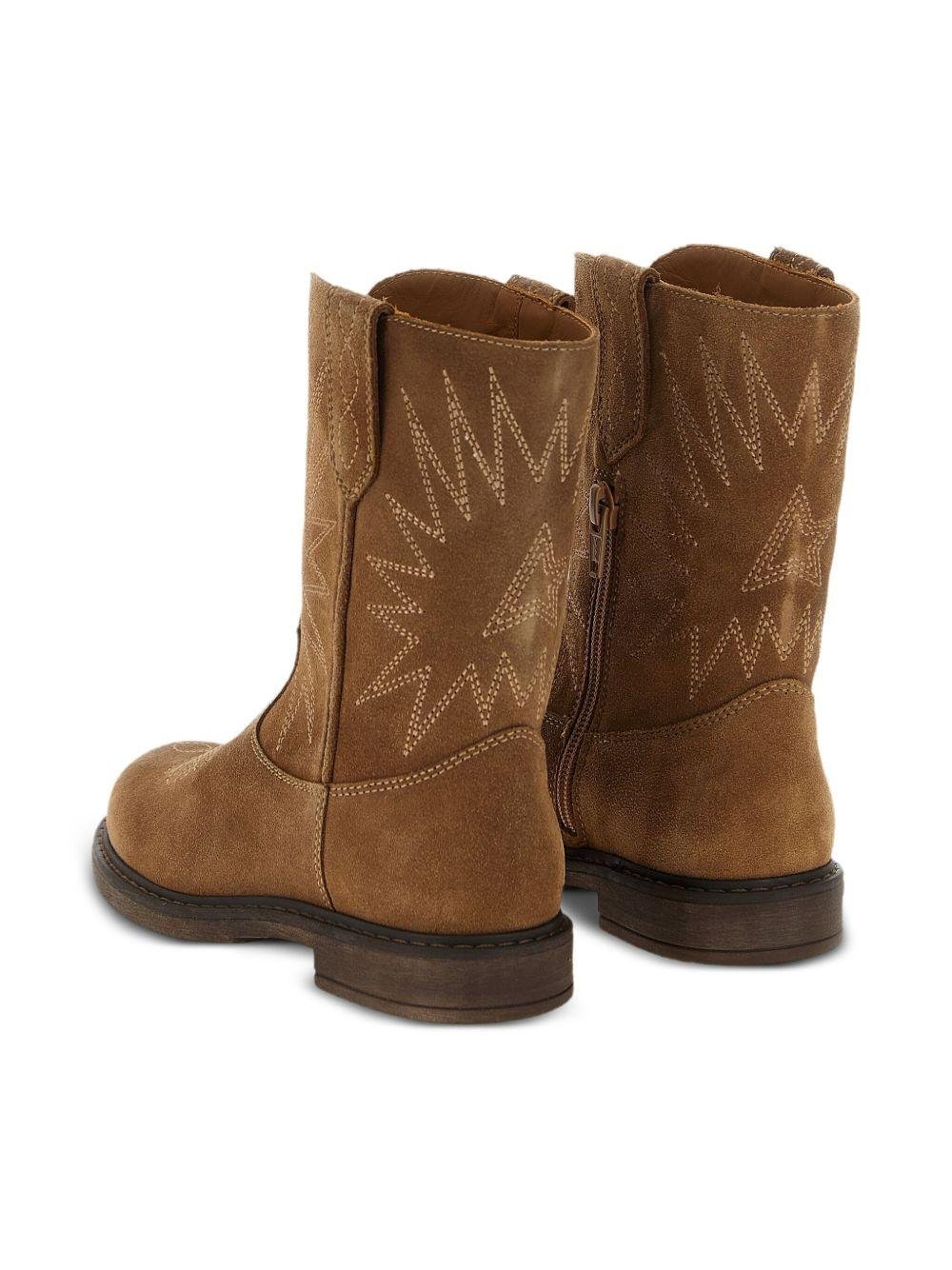 Stivali per bambina Golden Goose Kids marroni con cuciture a contrasto - Rubino Kids