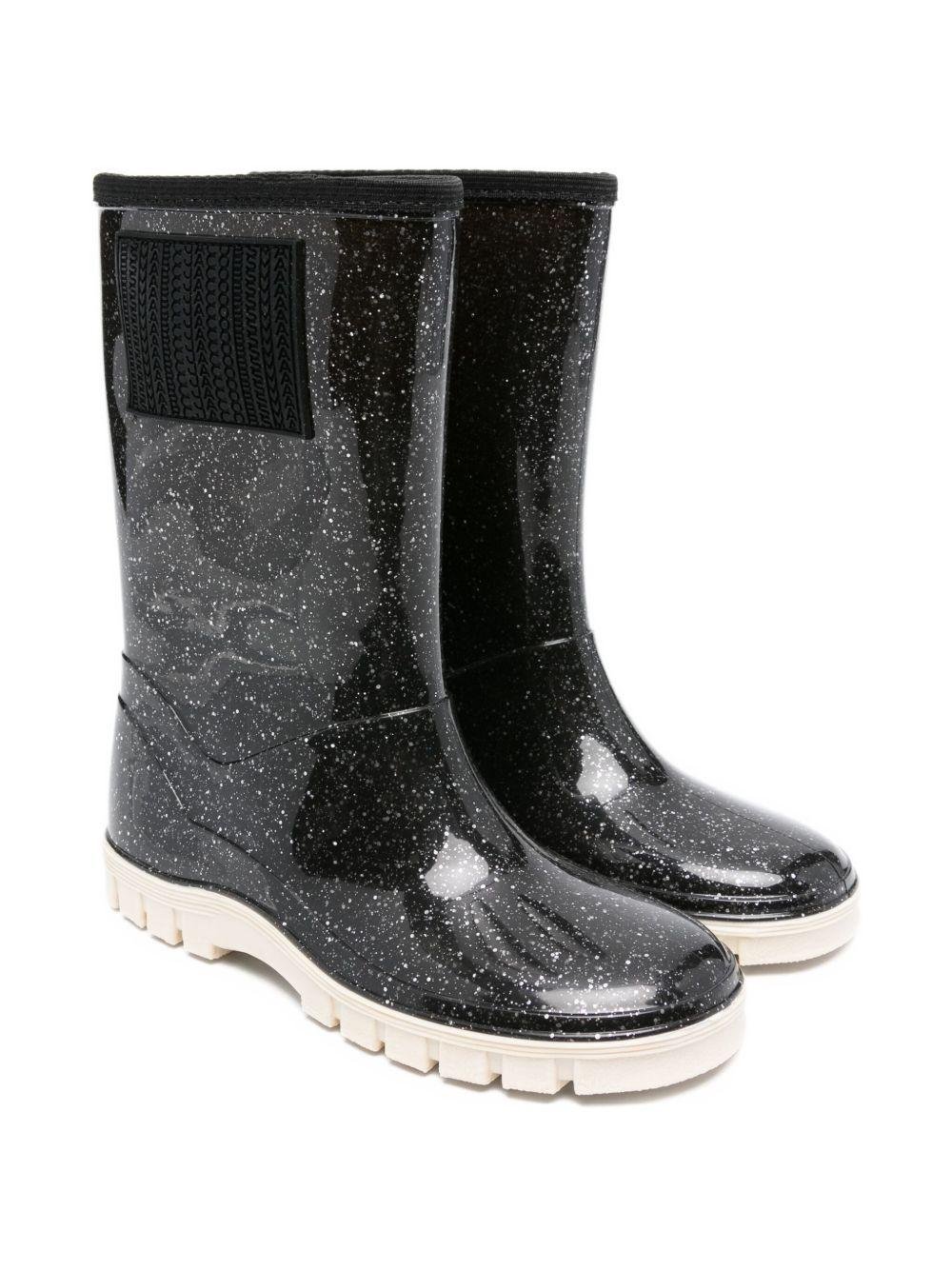 Stivali per bambina Marc Jacobs Kids neri con dettagli glitterati - Rubino Kids