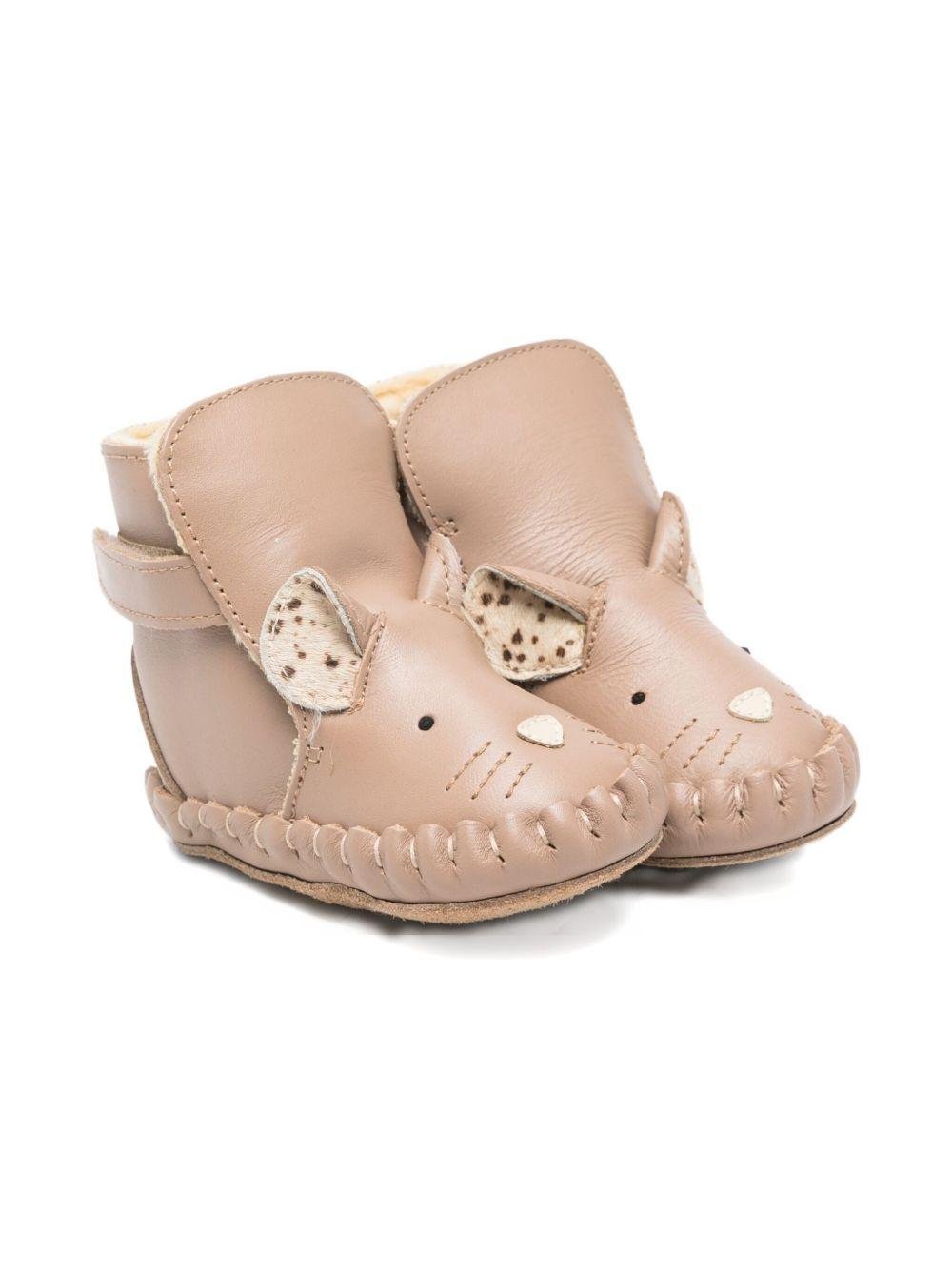 Stivali per neonata Donsje beige con motivo a muso di topo - Rubino Kids