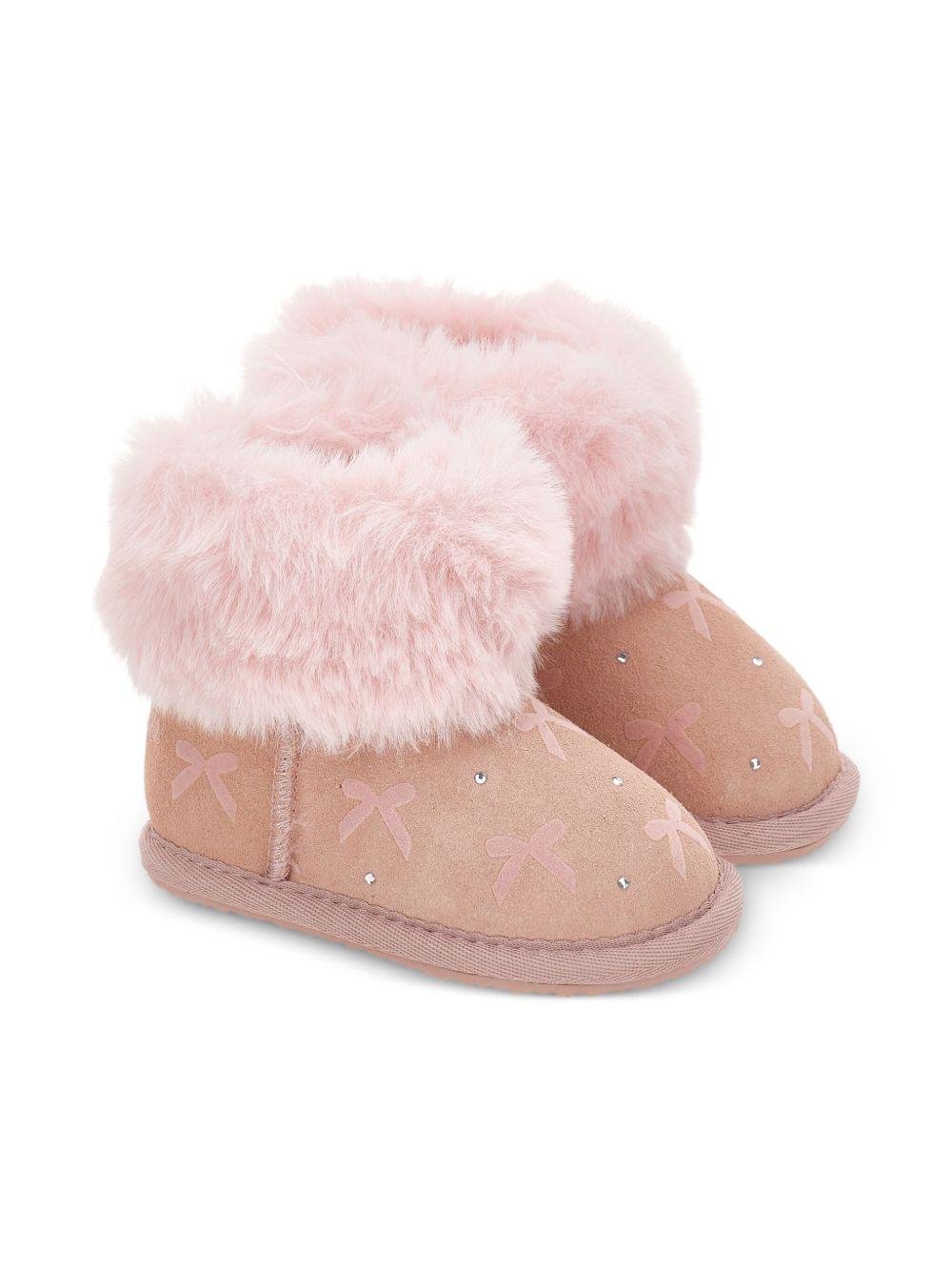 Stivali per neonata Monnalisa rosa con design senza lacci - Rubino Kids