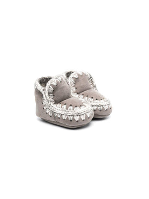 Stivali per neonati Mou Kids grigi con fodera in shearling