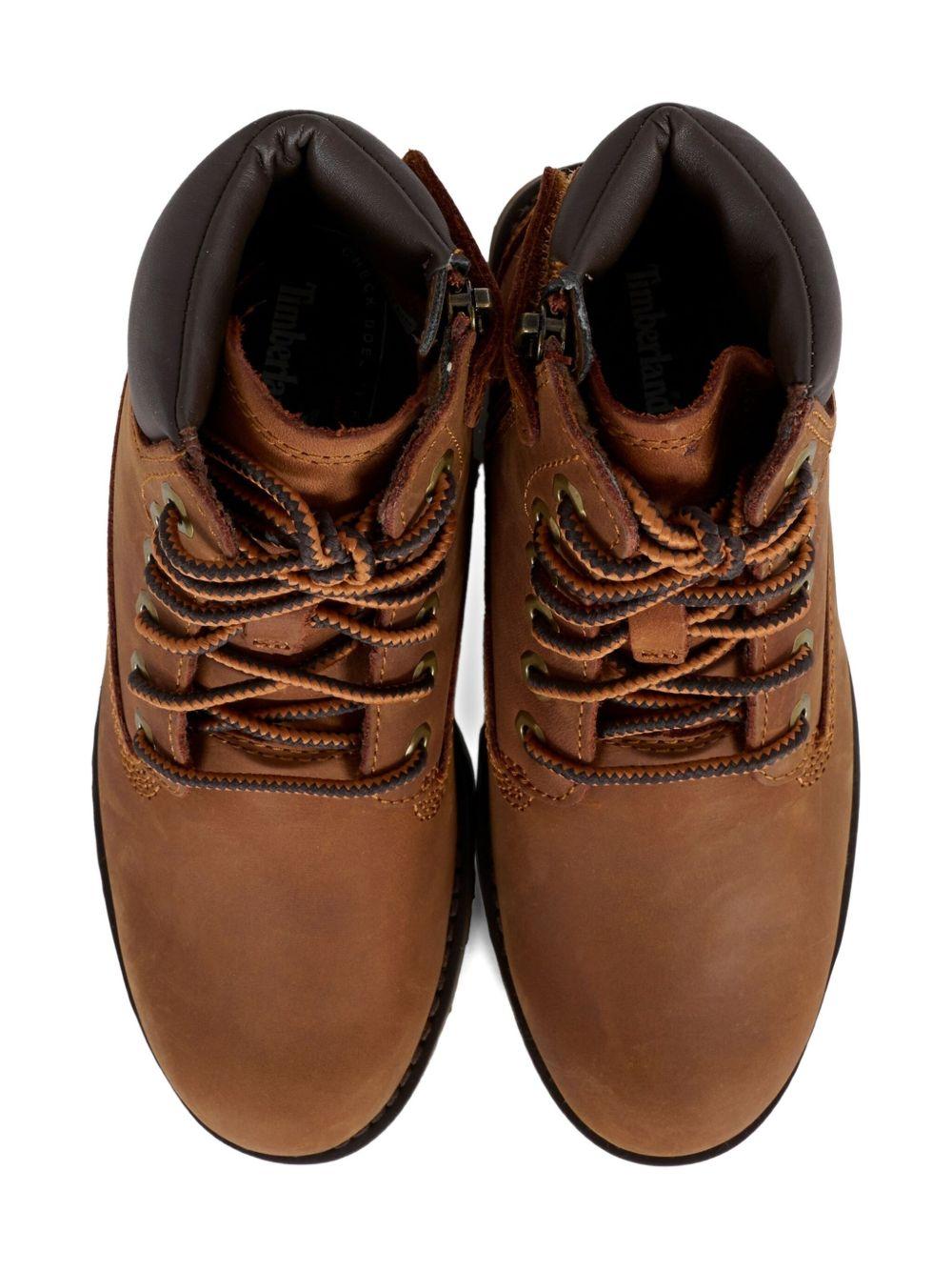 Stivali stringati per bambino Timberland Kids marroni con punta tonda - Rubino Kids