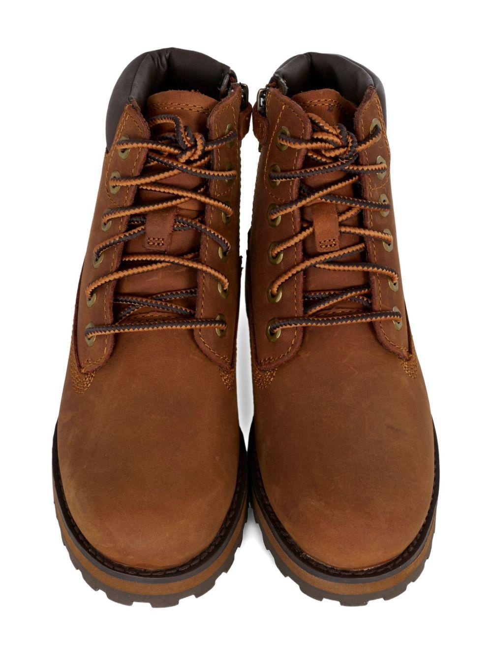 Stivali stringati per bambino Timberland Kids marroni con punta tonda - Rubino Kids