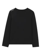T-shirt a maniche lunghe per bambina Karl Lagerfeld Kids nera con motivo Ikon Karl - Rubino Kids