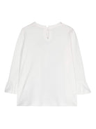 T-shirt bianca per bambina con strass e stampa Elsa Monnalisa - Rubino Kids